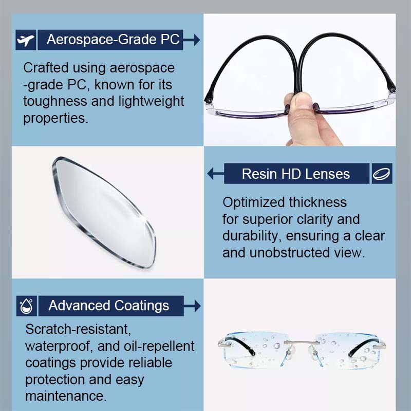 Stilvolle Lesebrille mit Autofokus | Blaulichtfilter & UV-Schutz | Herren & Damen Komfort-Brille für ganztägiges Tragen, Kristallklare Sicht