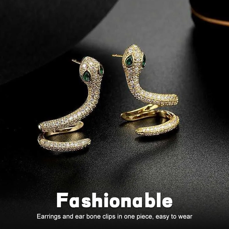 Schicker silberner Ohrclip in Schlangenform 🐍