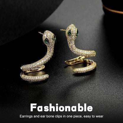 Schicker silberner Ohrclip in Schlangenform 🐍