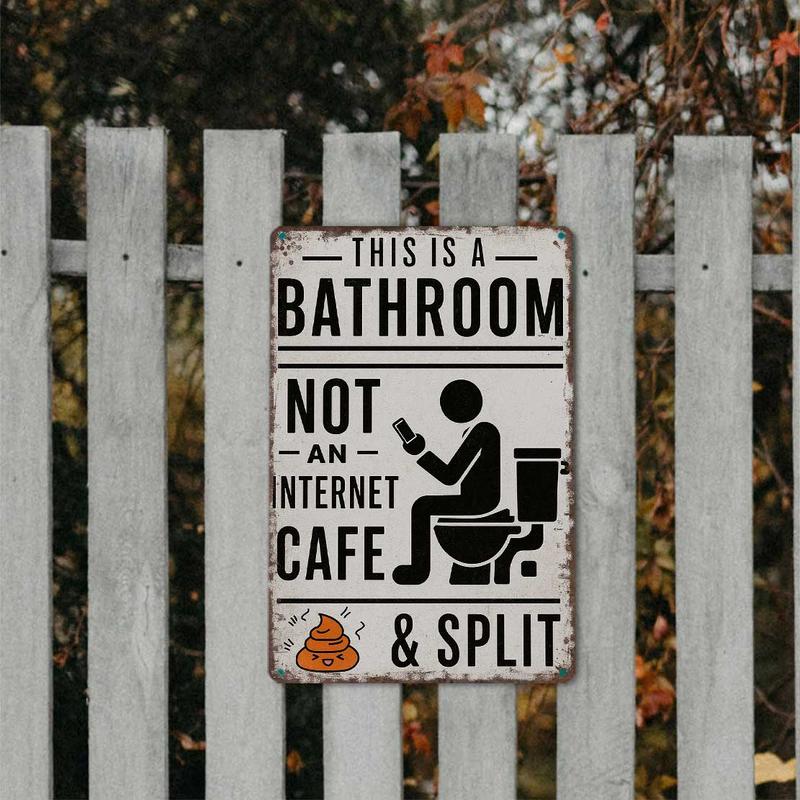 Dies ist ein Badezimmer, kein Internetcafé – Retro Blechschild (20x30cm)