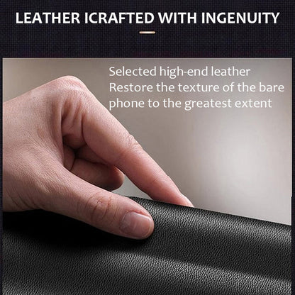 Vollflächige Anti-Fall-Handyhülle aus echtem Leder (Samsung Galaxy S23 S24 Plus Ultra) mit magnetischem Kartenhalter