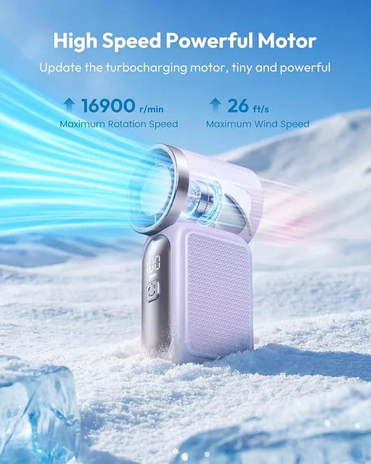 💨 Mini-Handventilator mit LED-Display | 6 Stufen, 10,7 Std. Frische | Federleicht & überall einsatzbereit