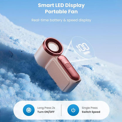 💨 Mini-Handventilator mit LED-Display | 6 Stufen, 10,7 Std. Frische | Federleicht & überall einsatzbereit