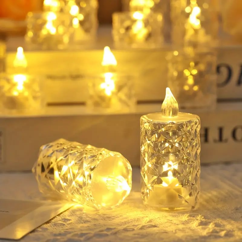 Kristall-Kerzen-Set ohne Flamme