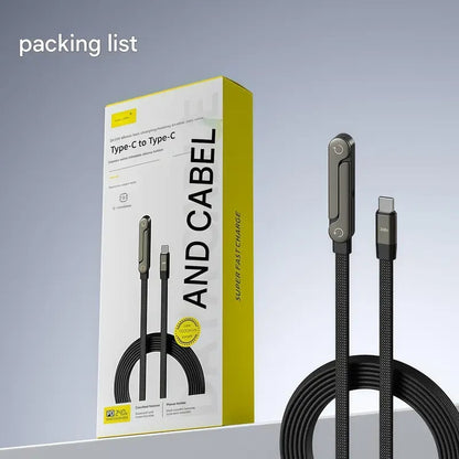 ⚡ 2-in-1 Unsichtbares Halter-Ladekabel | 240W Fast Charging Cord mit Integriertem Handy-Ständer