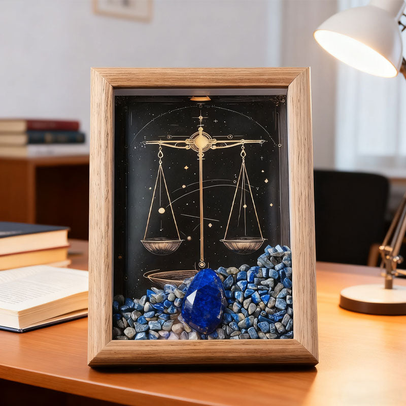 Sternzeichen Fotorahmen 🔮 | Persönliches Geschenk mit Heilsteinen – Energie, Schutz & Glück ✨