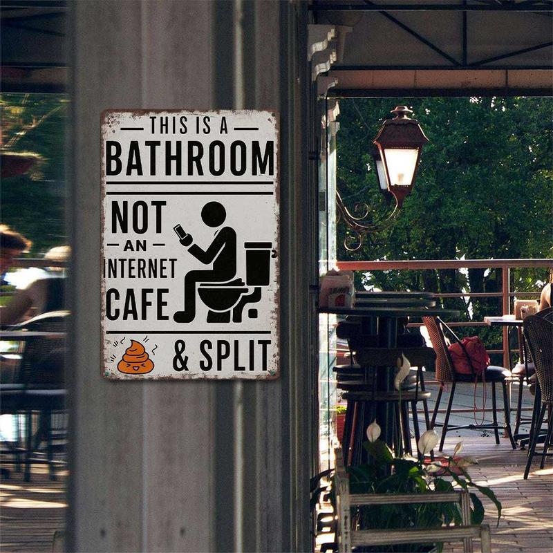 Dies ist ein Badezimmer, kein Internetcafé – Retro Blechschild (20x30cm)