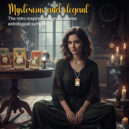 🌙 Tarot Katzenkette 🔮 | Astrologie Anhänger Vintage Stil | Talisman Schmuck ✨