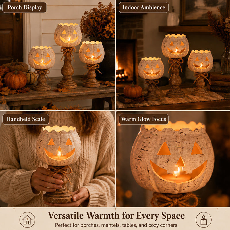 🕯️ Hol dir die gemütlichste Herbststimmung nach Hause: Kürbis-Kerzenhalter 🎃
