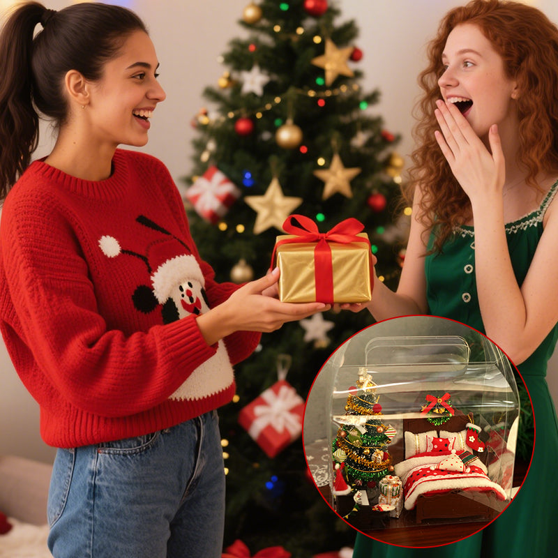 🎄 Weihnachtsmöbel-Set in Miniatur - Perfekte Dekoration & Geschenkidee 🎁