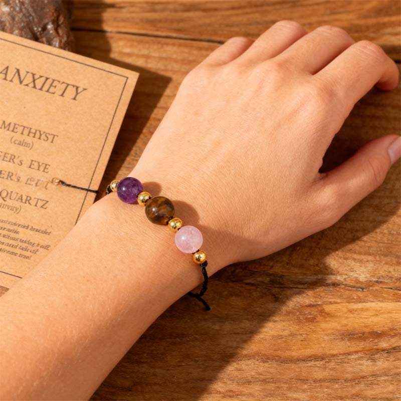 💎 Naturstein Armband Damen ✨ | Verstellbarer Glücksbringer 🍀 | INS Style Edelstein Schmuck 🧘‍♀️