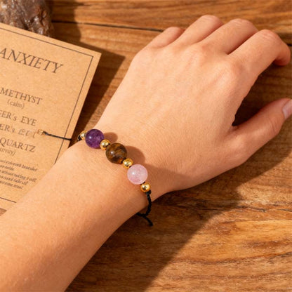 💎 Naturstein Armband Damen ✨ | Verstellbarer Glücksbringer 🍀 | INS Style Edelstein Schmuck 🧘‍♀️