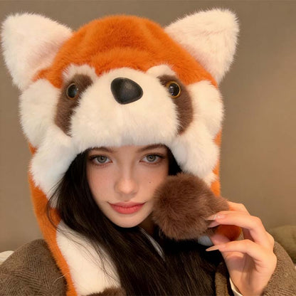 🐼❄️ Bewegliche Roter Panda Mütze – Warm & Niedlich