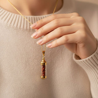 Glücksstein Wunschflasche Kette | 12 Edelsteine für Liebe & Erfolg 💖