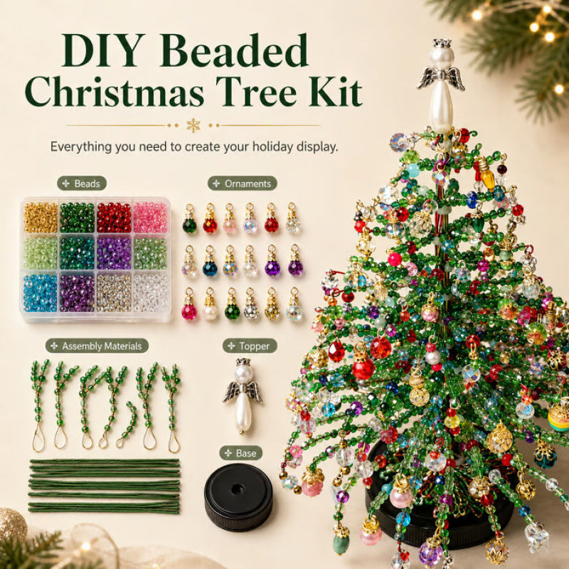 🎄 Zaubere Weihnachtsglanz ins Haus: Komplettes DIY Perlen-Weihnachtsbaum Set ✨ (Mit Engelspitze)