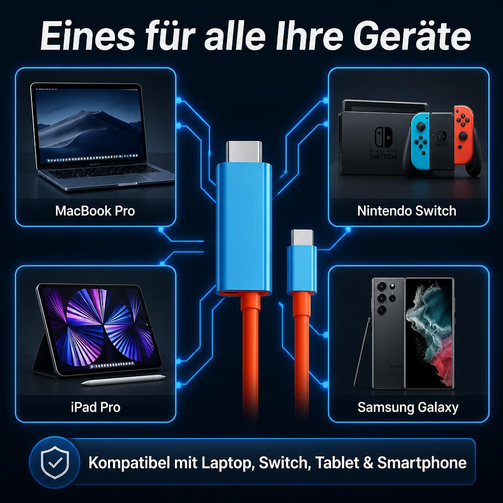 Nie wieder Kabelsalat & leerer Akku: Das einzige 3-in-1 Displaykabel, das du je brauchst