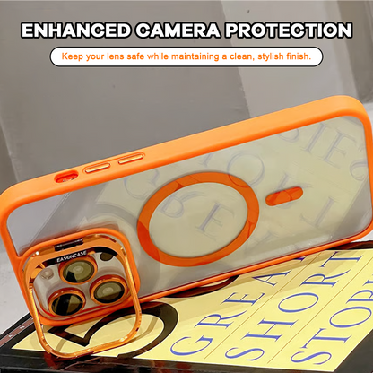 📱 2-in-1 Magnetic Case: Stoßfest mit Flip-Objektivschutz & Kickstand ✨