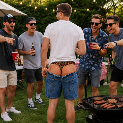 😂 Jeans-Look trifft Leopard: Die coolste Badeshorts für den Sommer 🌊