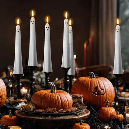 🎃👻 Fernbedienbare Geister-LED-Kerze mit 3D-Flamme 👻🎃