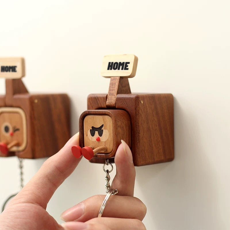 🔑 Schlüsselbrett Magnetisch Holz | Willkommen Zuhause Funktion & Emoji-Wechsel ✨