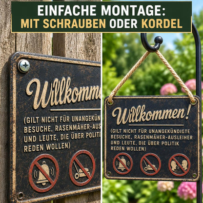 Endlich Ruhe an der Haustür: Das witzige Vintage-Metallschild für ungestörte Privatsphäre
