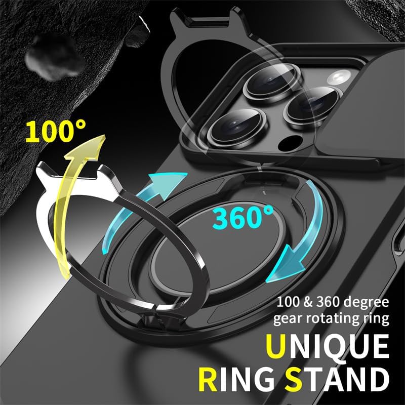 🍎🔄 iPhone Panzerhülle: Mit 360° Stativ-Ring & Schiebbarer Kamera-Abdeckung 📸