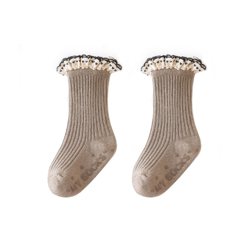 🌸 Extra Weiche Mädchensocken | Macaron-Farben & Chiffon-Rüschen ✨ | Aus Baumwolle