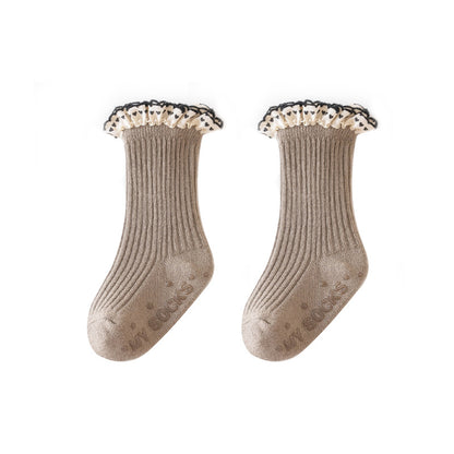 🌸 Extra Weiche Mädchensocken | Macaron-Farben & Chiffon-Rüschen ✨ | Aus Baumwolle