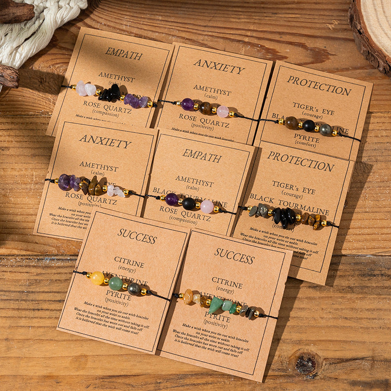 💎 Naturstein Armband Damen ✨ | Verstellbarer Glücksbringer 🍀 | INS Style Edelstein Schmuck 🧘‍♀️