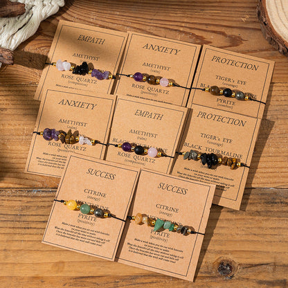 💎 Naturstein Armband Damen ✨ | Verstellbarer Glücksbringer 🍀 | INS Style Edelstein Schmuck 🧘‍♀️