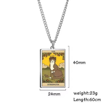 🌙 Tarot Katzenkette 🔮 | Astrologie Anhänger Vintage Stil | Talisman Schmuck ✨