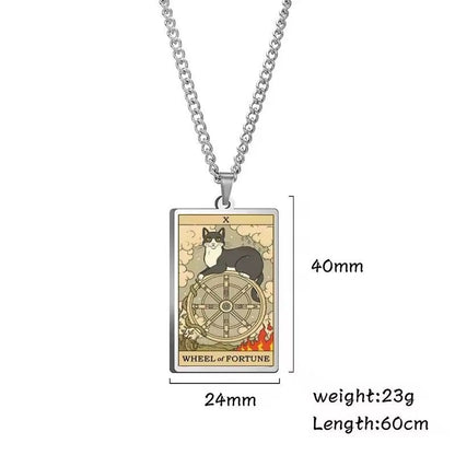 🌙 Tarot Katzenkette 🔮 | Astrologie Anhänger Vintage Stil | Talisman Schmuck ✨