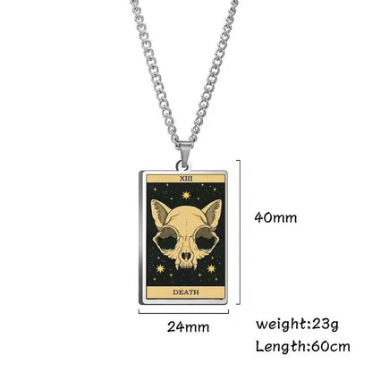 🌙 Tarot Katzenkette 🔮 | Astrologie Anhänger Vintage Stil | Talisman Schmuck ✨