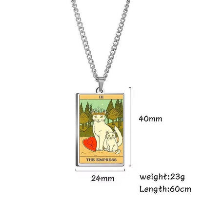 🌙 Tarot Katzenkette 🔮 | Astrologie Anhänger Vintage Stil | Talisman Schmuck ✨