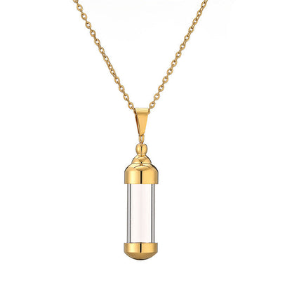 Glücksstein Wunschflasche Kette | 12 Edelsteine für Liebe & Erfolg 💖