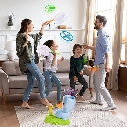 🚀 UFO Frisbee Werfer Pedal-Spielzeug für Kinder | Outdoor Fangspiel mit Netz 🤸