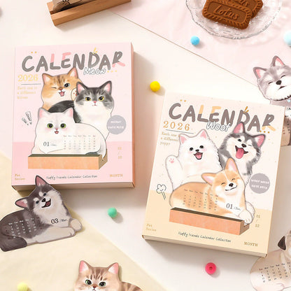 🔥 30% RABATT im Winter-SALE! 📅 3D Schreibtischkalender | Katze & Hund Design 🐾🎁