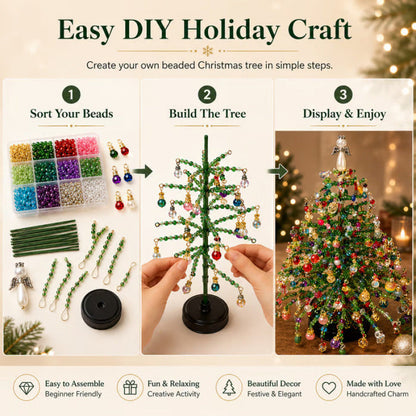 🎄 Zaubere Weihnachtsglanz ins Haus: Komplettes DIY Perlen-Weihnachtsbaum Set ✨ (Mit Engelspitze)