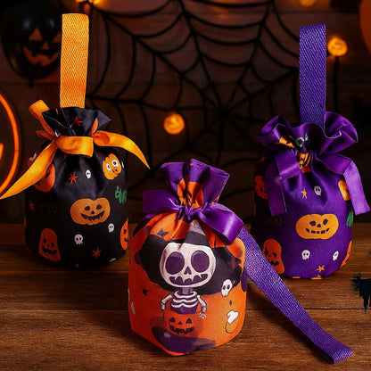 Perfekt für Trick-or-Treat! Geräumige Süßigkeitentasche für Kinder mit lustigen Halloween-Motiven