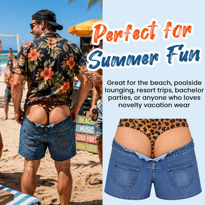 😂 Jeans-Look trifft Leopard: Die coolste Badeshorts für den Sommer 🌊