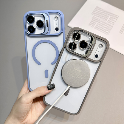 📱 2-in-1 Magnetic Case: Stoßfest mit Flip-Objektivschutz & Kickstand ✨