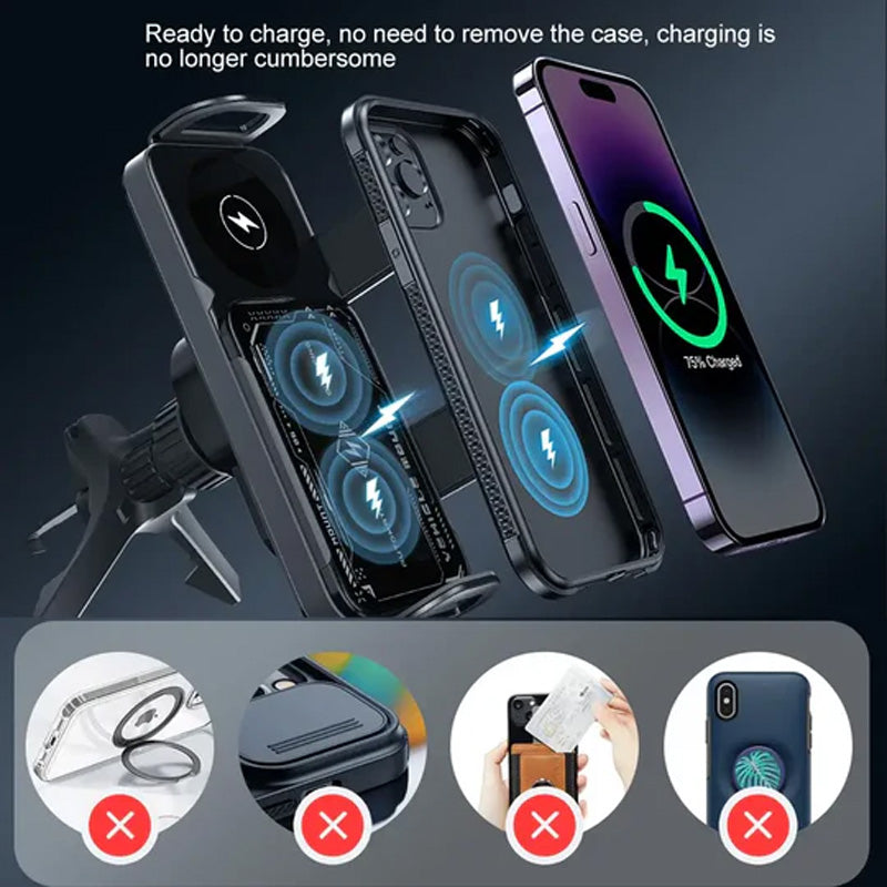 Einziehbarer, um 360° drehbarer elektrischer kabelloser Autotelefonhalter