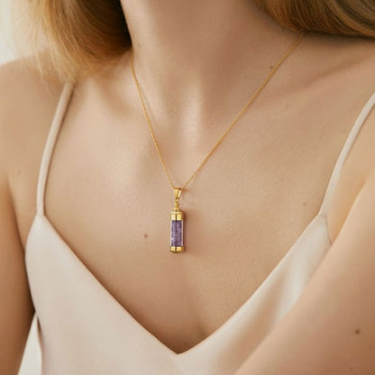 Glücksstein Wunschflasche Kette | 12 Edelsteine für Liebe & Erfolg 💖