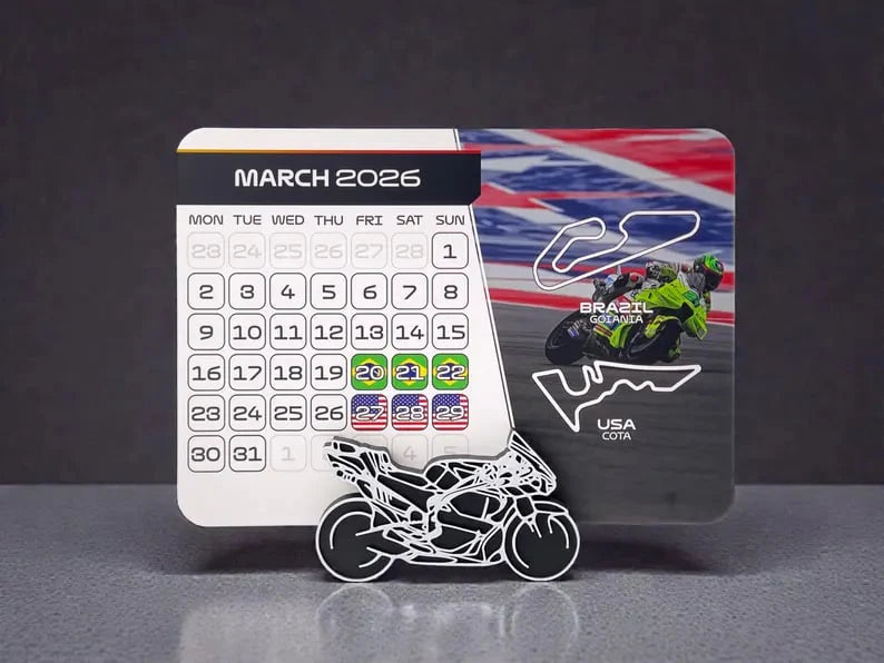 Racing-Highlight: Einzigartiger MotoGP 2026 Kalender mit Motorradständer