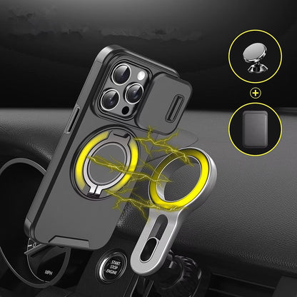 🍎🔄 iPhone Panzerhülle: Mit 360° Stativ-Ring & Schiebbarer Kamera-Abdeckung 📸