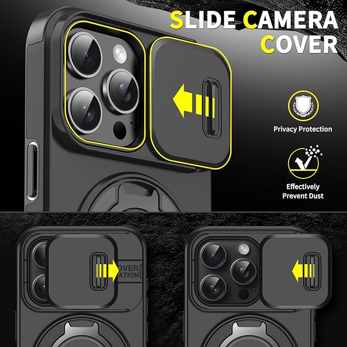 🍎🔄 iPhone Panzerhülle: Mit 360° Stativ-Ring & Schiebbarer Kamera-Abdeckung 📸
