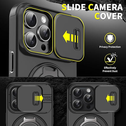 🍎🔄 iPhone Panzerhülle: Mit 360° Stativ-Ring & Schiebbarer Kamera-Abdeckung 📸