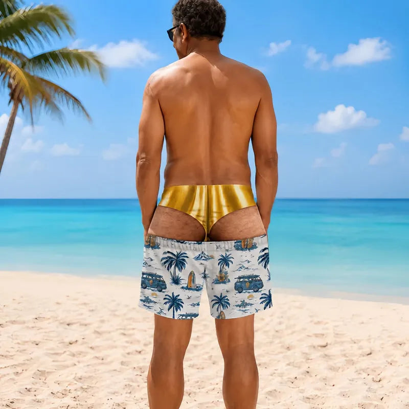 😂 Jeans-Look trifft Leopard: Die coolste Badeshorts für den Sommer 🌊