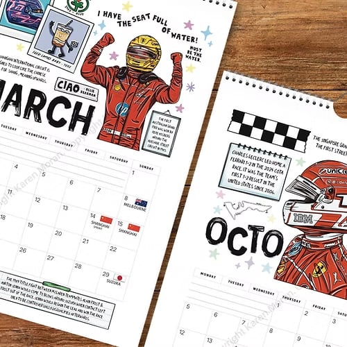 🏎️📅 F1 Scrapbook Race Kalender 2026 – Der ultimative Wandkalender für Racing-Fans
