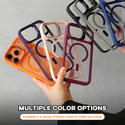 📱 2-in-1 Magnetic Case: Stoßfest mit Flip-Objektivschutz & Kickstand ✨